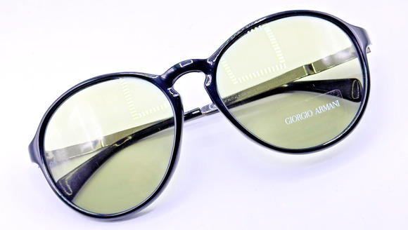 Giorgio Armani Sunglasses GA 667 8EBBN Black Round Frame Amber Lens 55-18-135 main image 11
